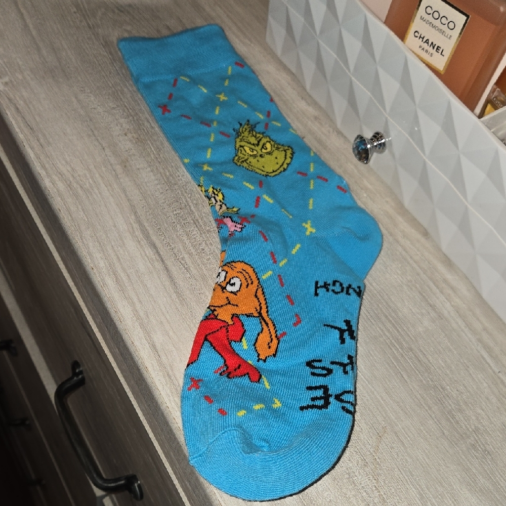 Blue Grinch McDonalds Socks